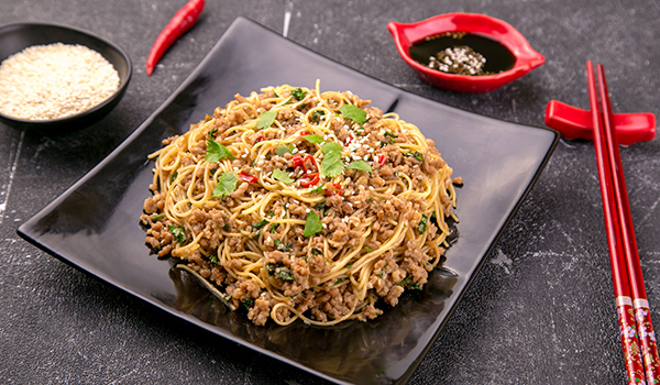 Warm Chinese Salad with Minced Pork