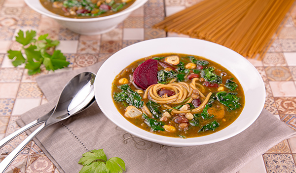 Iranian Soup  with Chickpeas and Spinach