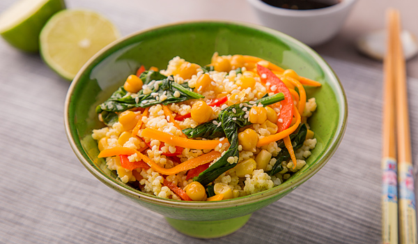 Snack with Millet, Chickpeas and Vegetables