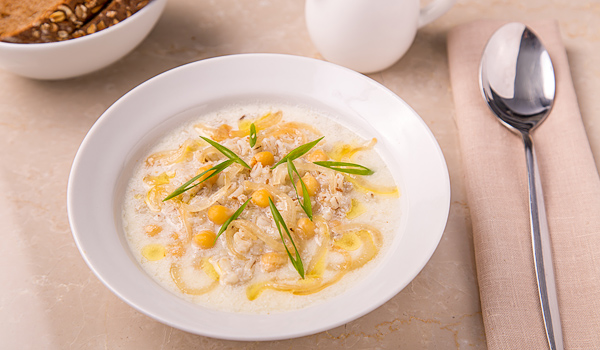 Суп из перловки с йогуртом