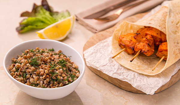 Шашлык по-арабски с гречкой