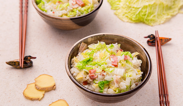 Shanghai Rice with Pork and Pakchoi