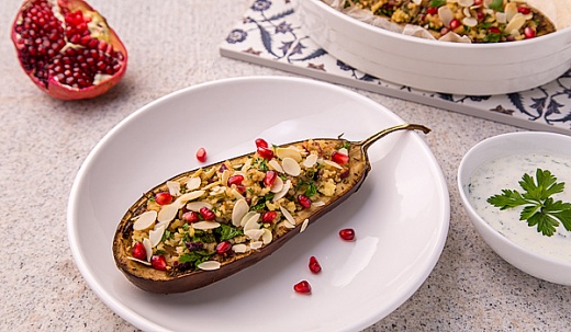 Baked Eggplants with Millet Eastern Style