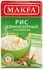 Рис шлифованный длиннозерный обработанный паром