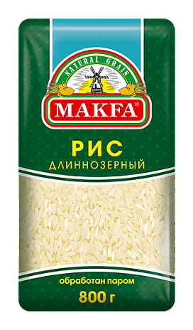 Рис шлифованный длиннозерный обработанный паром